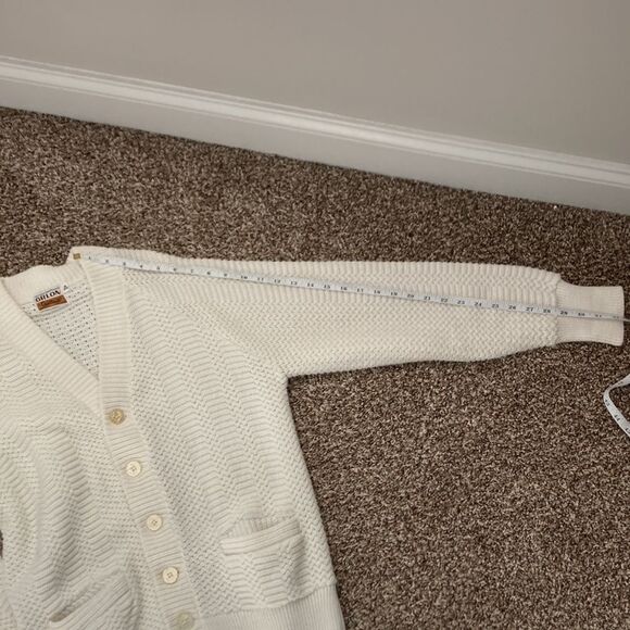 Vintage Orlon Campus Cream Cardigan Knit Pocket Sweater - Picture 14 of 15